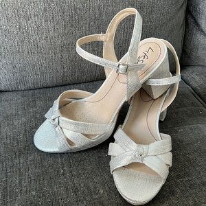 Silver Life Stride sandals with square heel